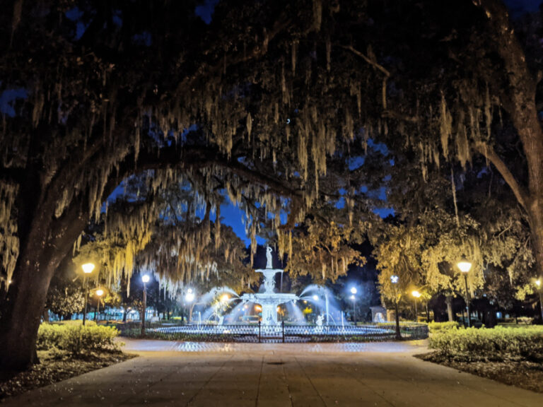 Forsyth Park Fountain at Night Savannah Georgia 4