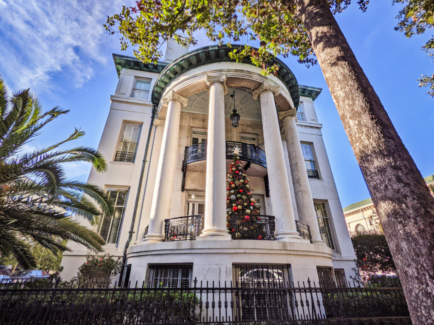 Christmas Tree at Historic Home on Chippewa Square Savannah Georgia 2