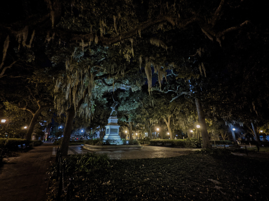 Madison Square at Night Historic District Savannah Georgia 1