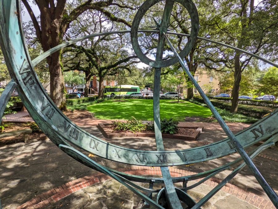 Armillary Sphere Sculpture in Troup Square Historic District Savannah Georgia 5