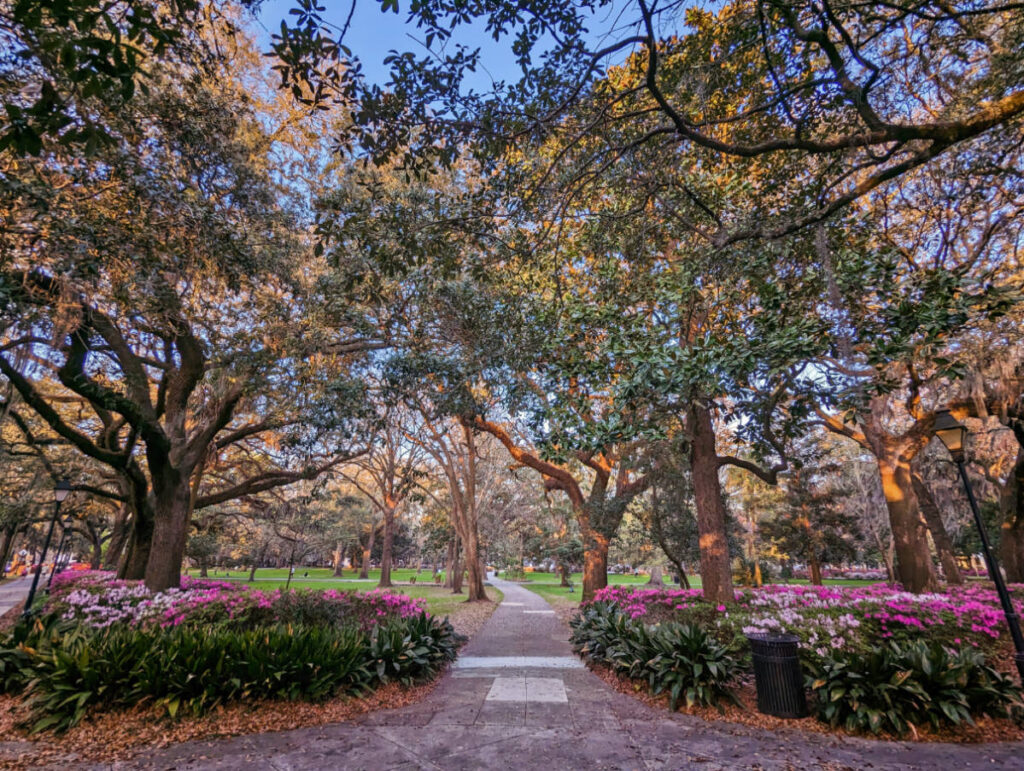 Forsyth Park in Spring with Flowers Savannah Georgia 1