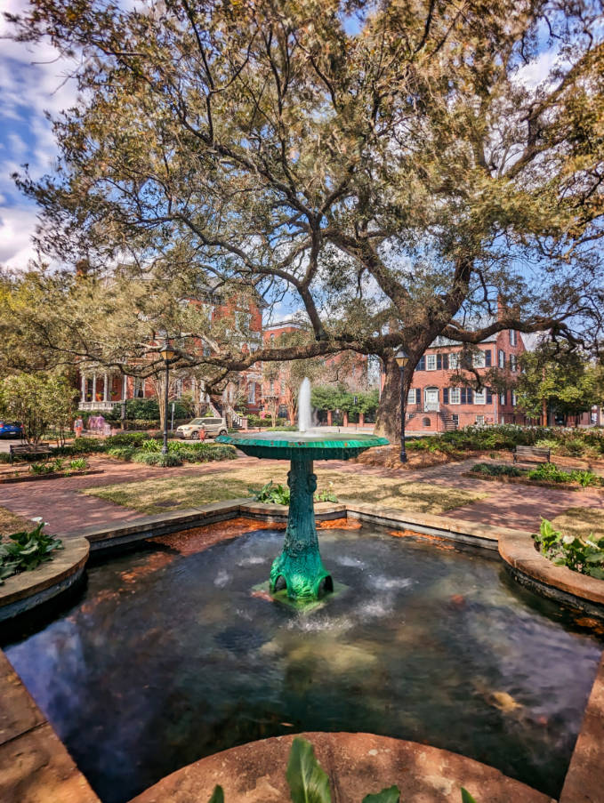 Green Fountain in Columbia Square Historic District Savannah Georgia 4