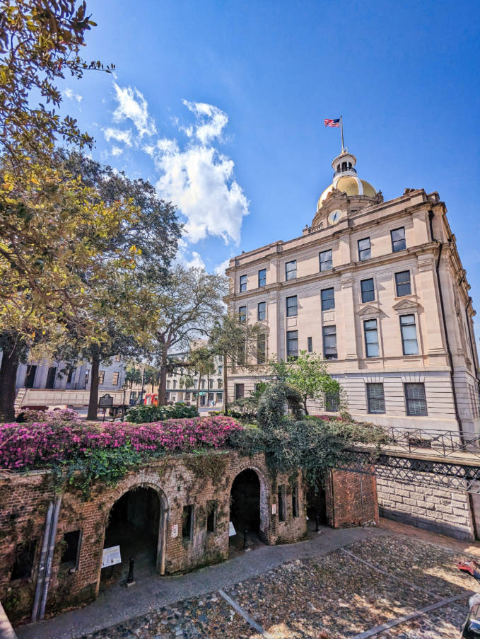 Historic Factors Walk and City Hall Riverside Savannah Georgia 1