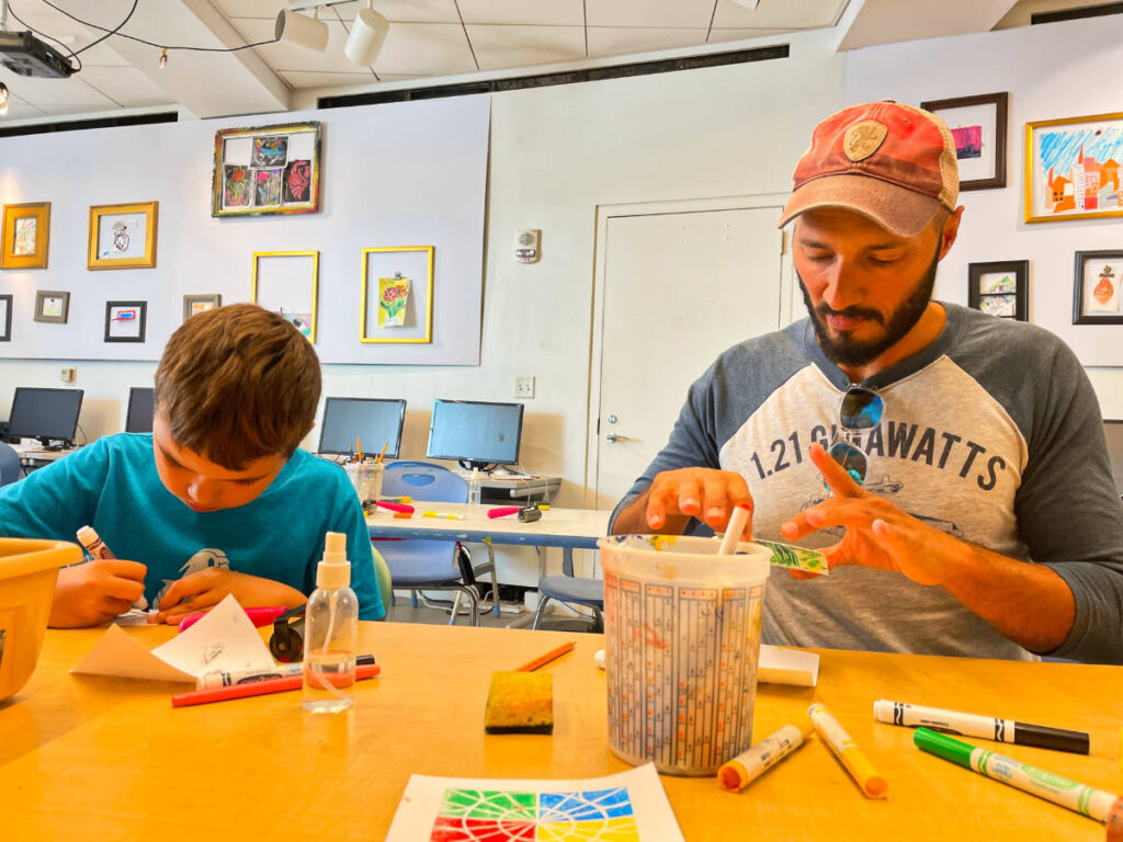 Taylor Family doing Art at the Jepson Center Savannah Georgia 1