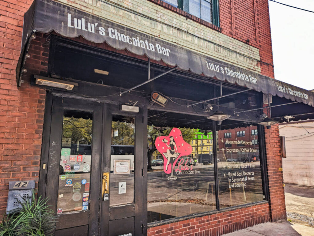 Exterior of Lulus Chocolate Bar Downtown Savannah Georgia 2