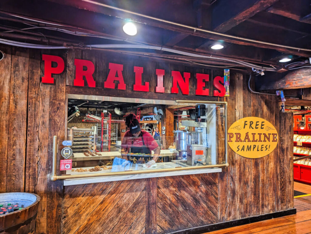 Pralines Candy Counter at Savannah Candy Kitchen Riverside Savannah Georgia 1