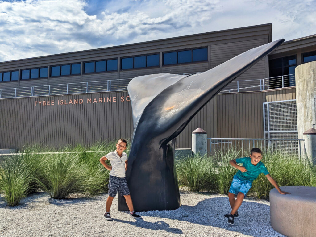 Taylor Family with Whale Tale at Tybee Island Marine Science Center Savannah Georgia 1