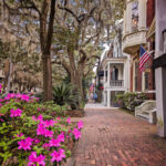 Brick Sidewalk on Jones Street Historic District Savannah Georgia 1